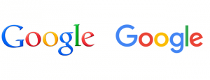 Illustration avant et après du logo Google